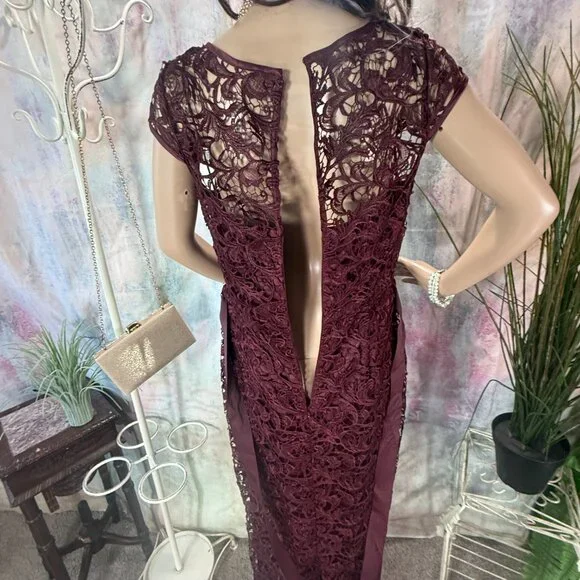 📌Adrianna Papell Rich Illusion Lace Formal - Evening -Mother Bride/ Groom Gown - Picture 11 of 16